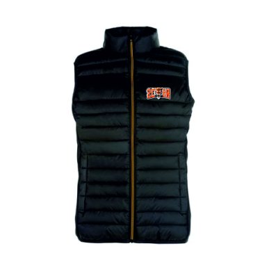 Veste sans manche noir fermeture orange Femme